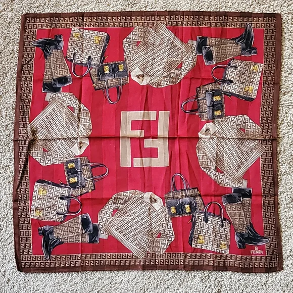 Vintage Fendi Zucca FF Bandana/Neck Scarf - Picture 1 of 2